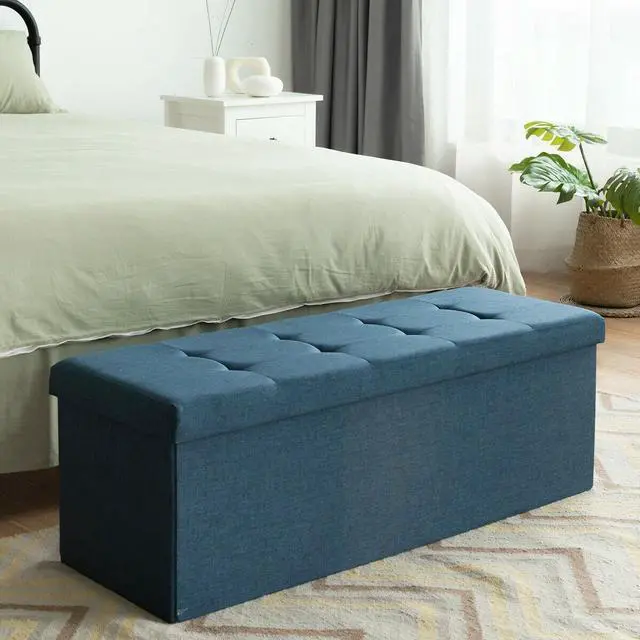 Alt view image 4 of 7 - SlickBlue Fabric Folding Storage with Divider Bed End Bench