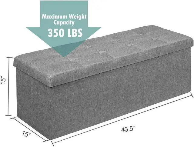 Alt view image 3 of 7 - SlickBlue Fabric Folding Storage with Divider Bed End Bench