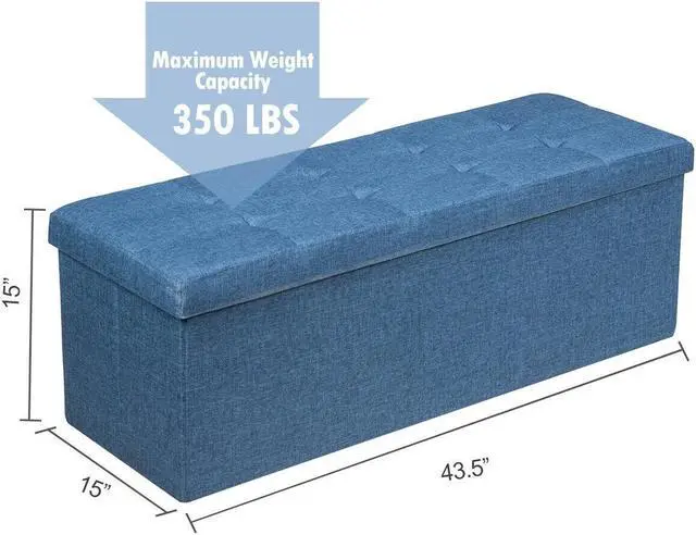 Alt view image 2 of 7 - SlickBlue Fabric Folding Storage with Divider Bed End Bench