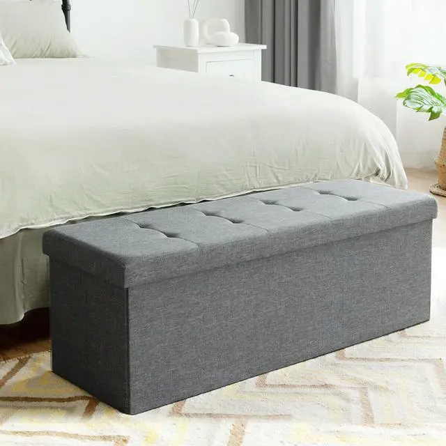 Alt view image 2 of 7 - SlickBlue Fabric Folding Storage with Divider Bed End Bench