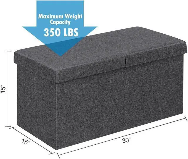 Alt view image 3 of 7 - SlickBlue 30 Inch Folding Storage Ottoman with Lift Top