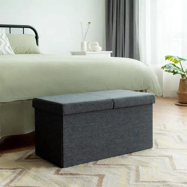Alt view image 6 of 7 - SlickBlue 30 Inch Folding Storage Ottoman with Lift Top