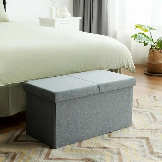 Alt view image 2 of 7 - SlickBlue 30 Inch Folding Storage Ottoman with Lift Top