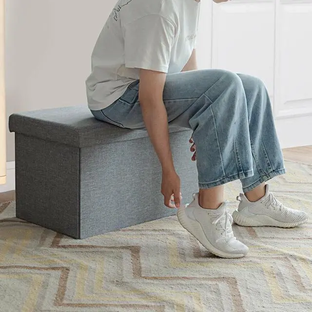 Alt view image 7 of 7 - SlickBlue 30 Inch Folding Storage Ottoman with Lift Top