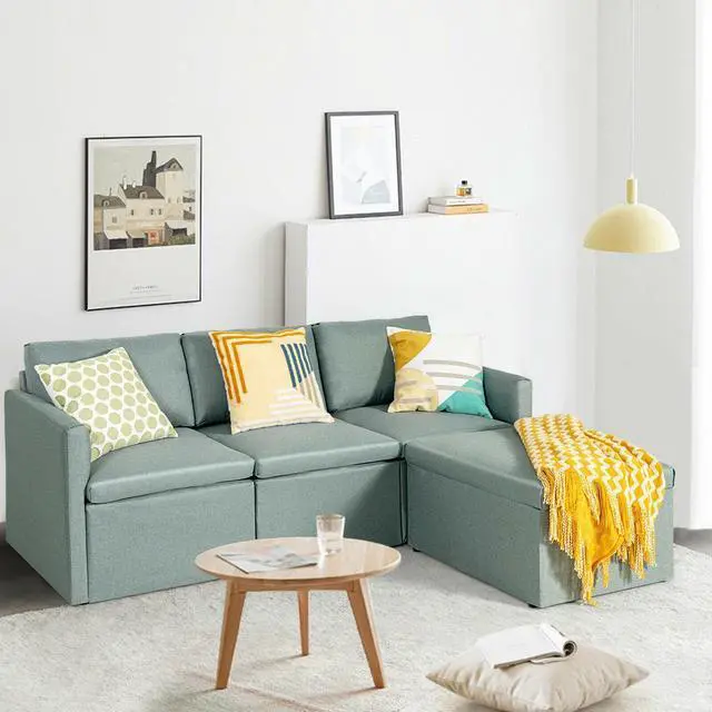 Alt view image 4 of 7 - SlickBlue Convertible L-Shaped Sectional Sofa Couch with Reversible Chaise