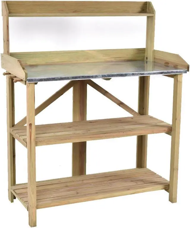 Alt view image 5 of 7 - SlickBlue Garden Wooden Plant Bench Work Station