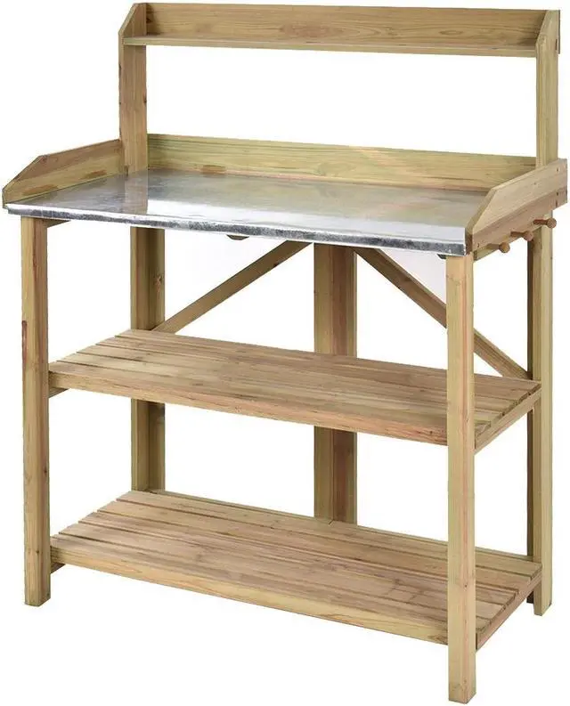 Main image of SlickBlue Garden Wooden Plant Bench Work Station