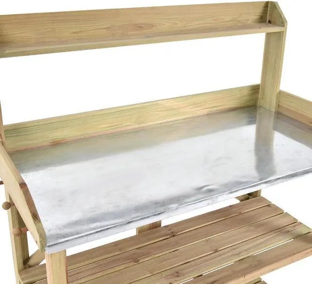 Alt view image 7 of 7 - SlickBlue Garden Wooden Plant Bench Work Station