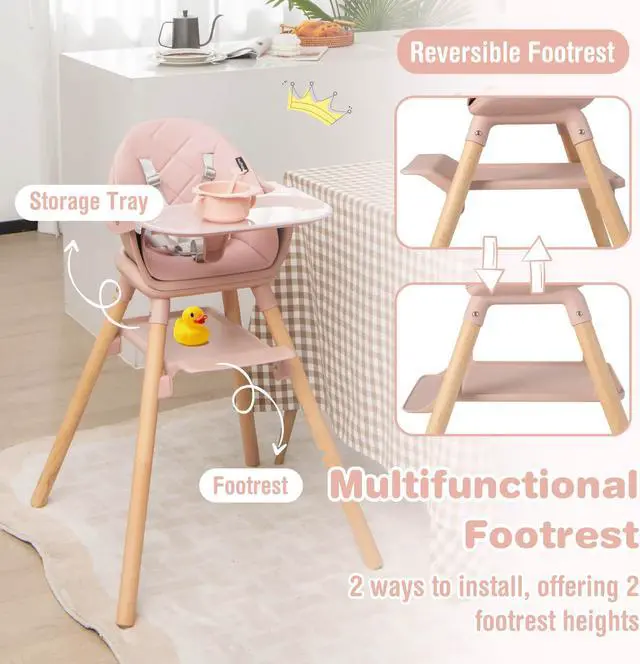 Alt view image 6 of 7 - SlickBlue 6-in-1 Baby High Chair with Removable Dishwasher and Safe Tray