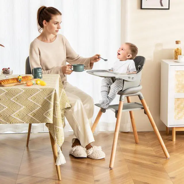 Alt view image 2 of 7 - SlickBlue 6-in-1 Baby High Chair with Removable Dishwasher and Safe Tray
