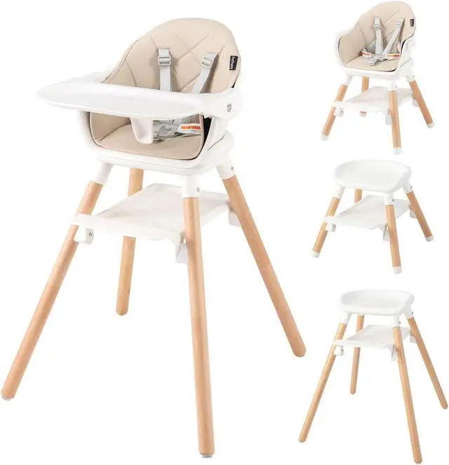 Alt view image 4 of 7 - SlickBlue 6-in-1 Baby High Chair with Removable Dishwasher and Safe Tray