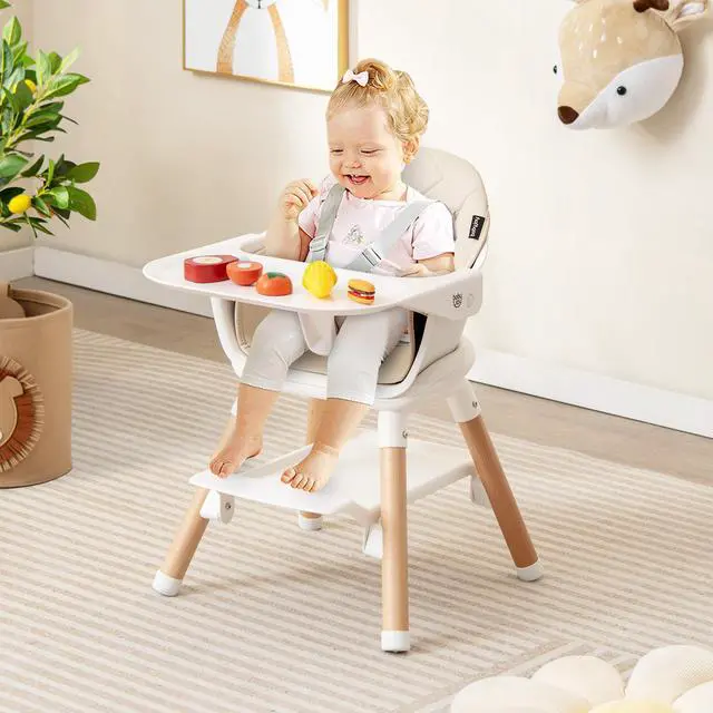 Alt view image 3 of 7 - SlickBlue 6-in-1 Baby High Chair with Removable Dishwasher and Safe Tray