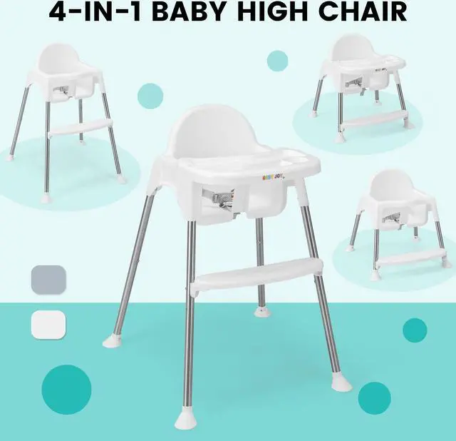 Alt view image 5 of 7 - SlickBlue 4-in-1 Convertible Baby High Chair with Removable Double Tray