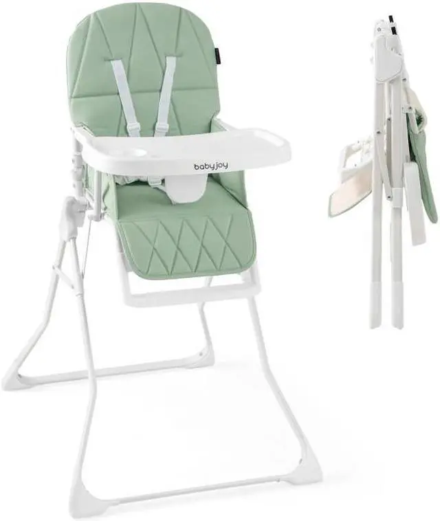 Main image of SlickBlue Easy Clean Compact Highchair with Removable Adjustable Tray and PU Seat Cushion