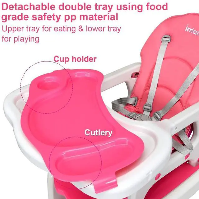 Alt view image 6 of 7 - SlickBlue 3-in-1 Baby High Chair with Lockable Universal Wheels