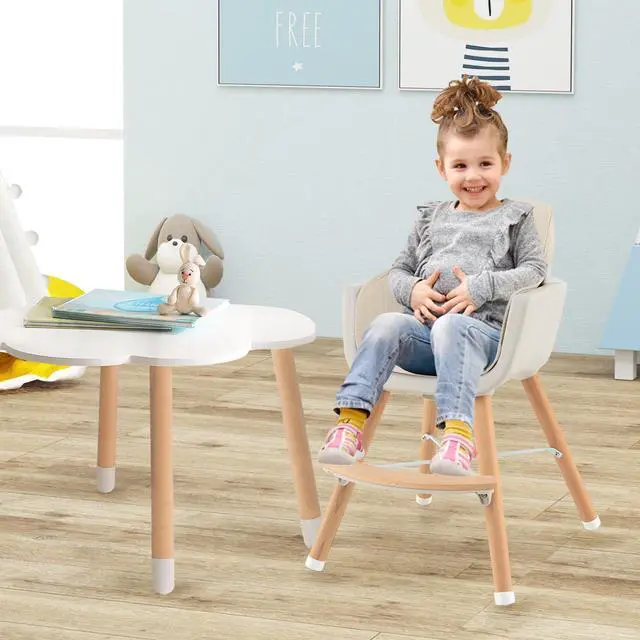 Alt view image 3 of 7 - SlickBlue 3-in-1 Convertible Wooden High Chair with Cushion