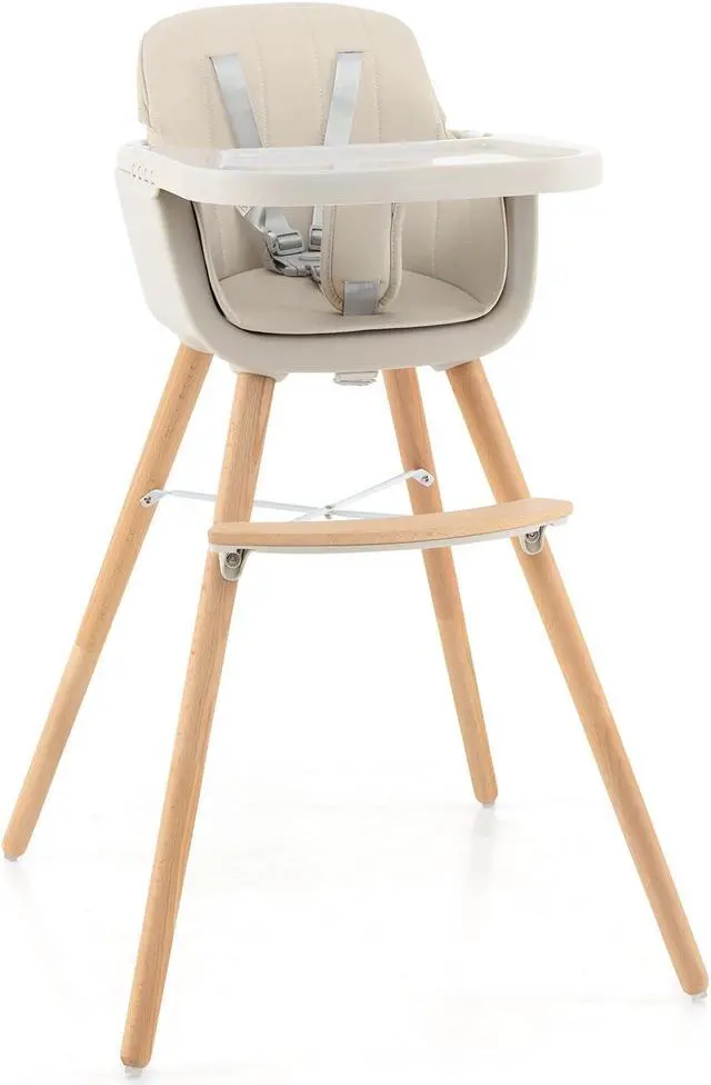 Main image of SlickBlue 3-in-1 Convertible Wooden High Chair with Cushion