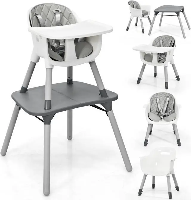 Main image of SlickBlue 4-in-1 Baby Convertible Toddler Table Chair Set with PU Cushion
