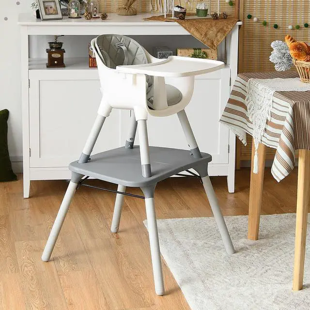 Alt view image 6 of 7 - SlickBlue 4-in-1 Baby Convertible Toddler Table Chair Set with PU Cushion