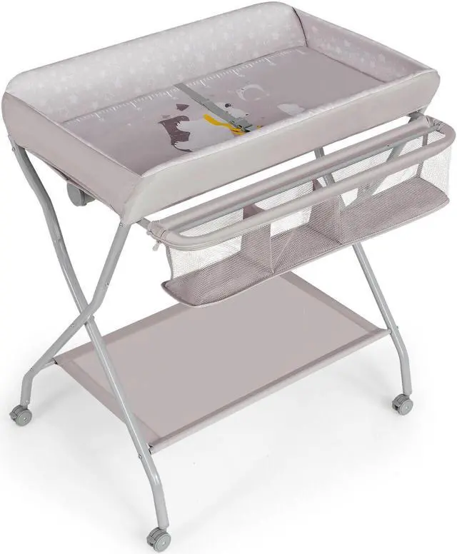 Main image of SlickBlue Baby Changing Table with Safety Belt and 4-side Defence