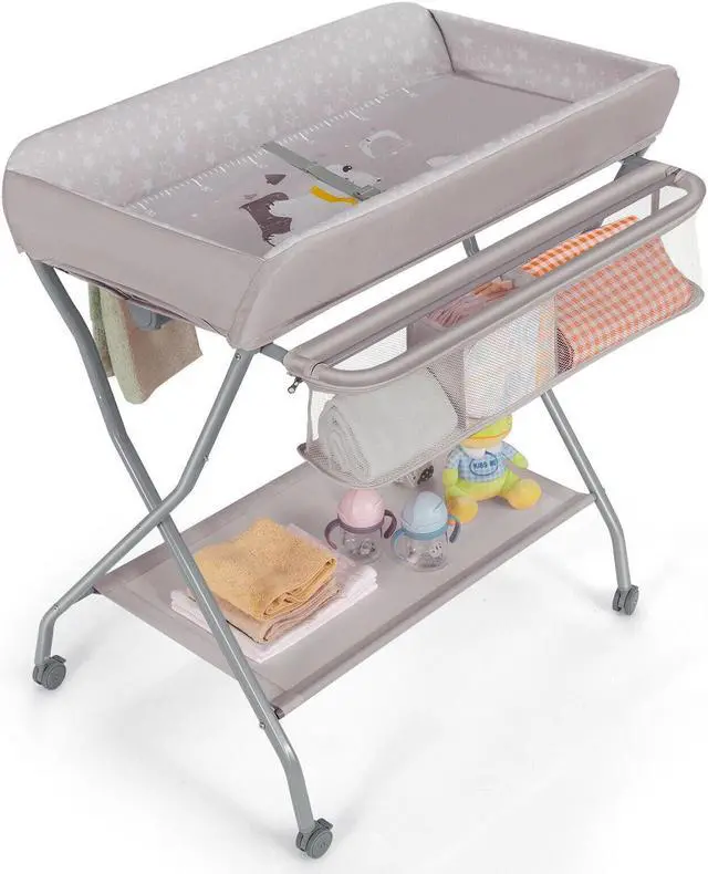 Alt view image 5 of 7 - SlickBlue Baby Changing Table with Safety Belt and 4-side Defence