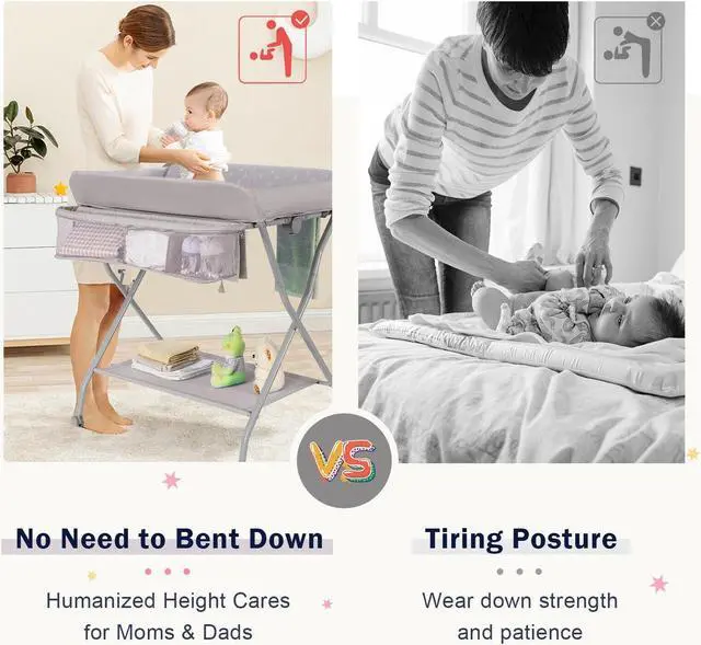 Alt view image 6 of 7 - SlickBlue Baby Changing Table with Safety Belt and 4-side Defence