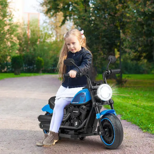 Alt view image 3 of 7 - SlickBlue Kids Electric Motorcycle with Training Wheels and LED Headlights