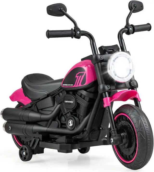 Main image of SlickBlue Kids Electric Motorcycle with Training Wheels and LED Headlights