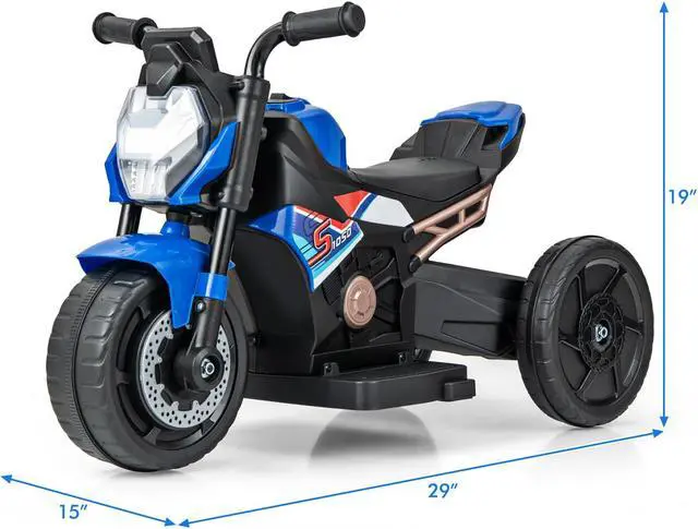 Alt view image 4 of 7 - SlickBlue Kids Ride-on Motorcycle 6V Battery Powered Motorbike with Detachable Training Wheels