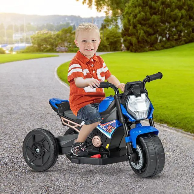 Alt view image 2 of 7 - SlickBlue Kids Ride-on Motorcycle 6V Battery Powered Motorbike with Detachable Training Wheels