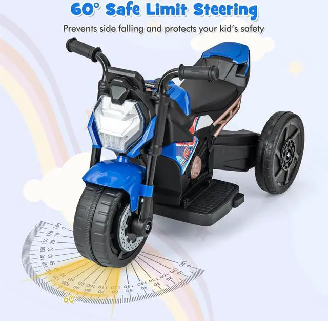 Alt view image 6 of 7 - SlickBlue Kids Ride-on Motorcycle 6V Battery Powered Motorbike with Detachable Training Wheels