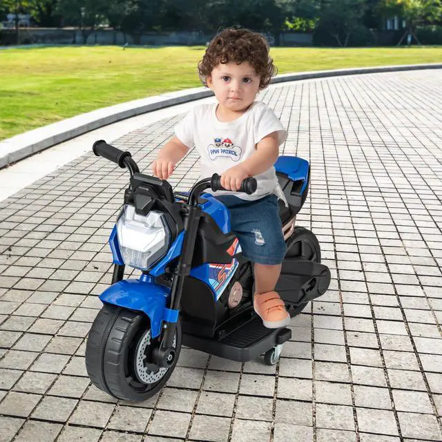 Alt view image 3 of 7 - SlickBlue Kids Ride-on Motorcycle 6V Battery Powered Motorbike with Detachable Training Wheels