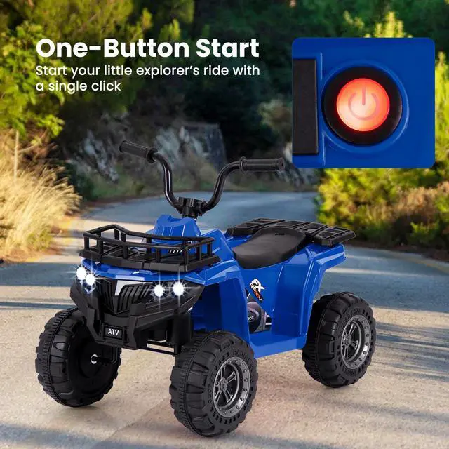 Alt view image 6 of 7 - SlickBlue 6V Kids Ride On Electric ATV with LED Headlights and MP3 Player