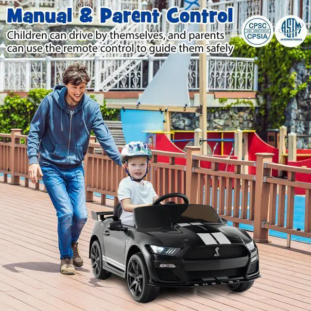 Alt view image 3 of 7 - SlickBlue 12V Licensed Ford Mustang Shelby GT500 Kids Ride on Car with Remote Control for Kids Aged 3-8