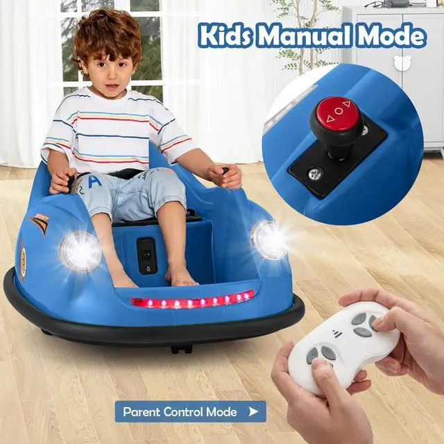 Alt view image 7 of 7 - SlickBlue 12V Electric Kids Ride on Bumper Car Battery Powered Bumping Car with Remote Control