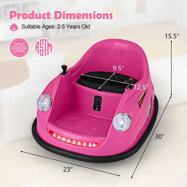Alt view image 4 of 7 - SlickBlue 12V Electric Kids Ride on Bumper Car Battery Powered Bumping Car with Remote Control