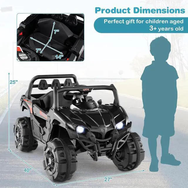 Alt view image 4 of 7 - SlickBlue 12V Battery Powered Electric Vehicle with Remote Control and 3 Speeds
