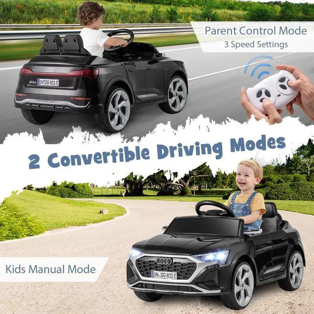 Alt view image 2 of 7 - SlickBlue 12V Kids Ride on Car Licensed Audi SQ8 with Remote Control and 3 Speeds