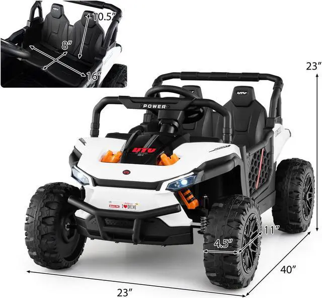 Alt view image 4 of 7 - SlickBlue 12V Kids Ride on Truck Off-Road UTV with Parental Remote and Lights