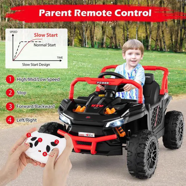 Alt view image 3 of 7 - SlickBlue 12V Kids Ride on Truck Off-Road UTV with Parental Remote and Lights
