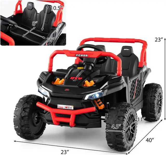 Alt view image 5 of 7 - SlickBlue 12V Kids Ride on Truck Off-Road UTV with Parental Remote and Lights