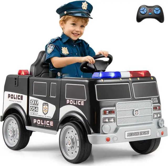 Main image of SlickBlue 12V Battery Powered Electric Vehicle with 3 Speeds and Megaphone-Black