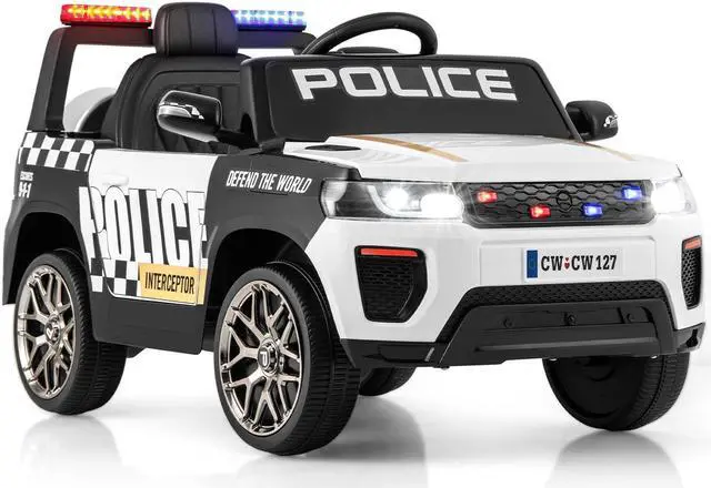 Main image of SlickBlue 12V Kids Ride on Police Car with Remote and Siren Flashing Lights