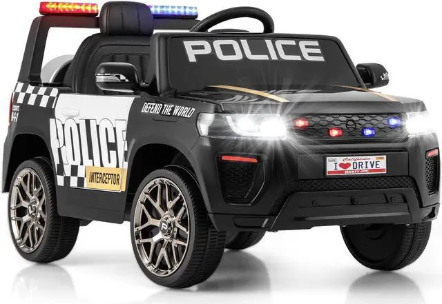 Main image of SlickBlue 12V Kids Ride on Police Car with Remote and Siren Flashing Lights