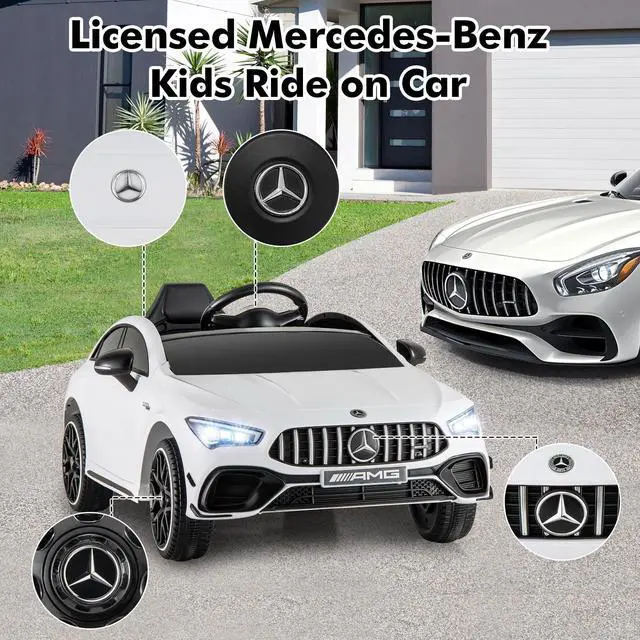 Alt view image 2 of 7 - SlickBlue 12V Kids Ride on Car Mercedes-Benz AMG CLA 45 with Remote