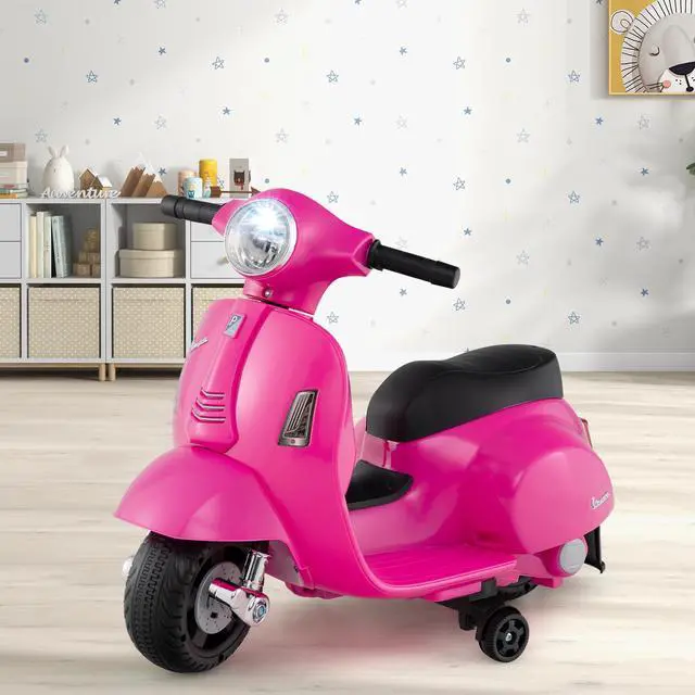 Alt view image 2 of 7 - SlickBlue Kids Ride on Motorcycle Licensed Vespa with LED Headlight and Horn Sound