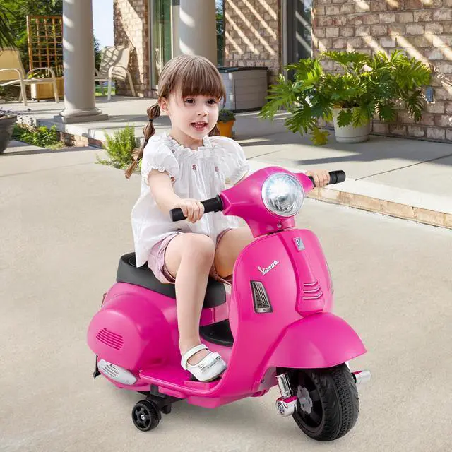 Alt view image 3 of 7 - SlickBlue Kids Ride on Motorcycle Licensed Vespa with LED Headlight and Horn Sound