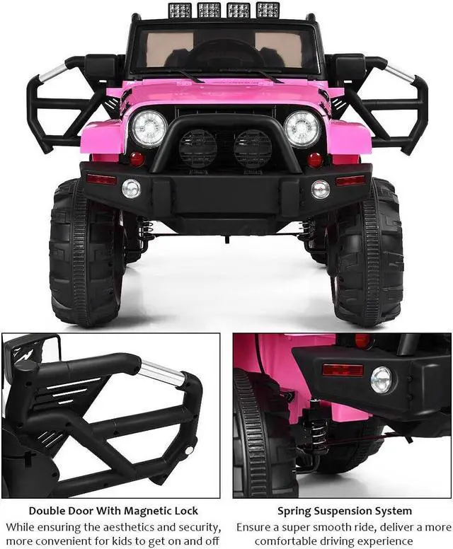 Alt view image 6 of 7 - SlickBlue 12V Kids Remote Control Riding Truck Car with LED Lights