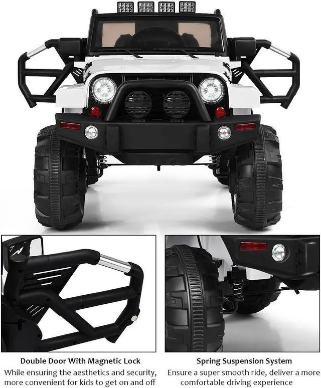 Alt view image 5 of 7 - SlickBlue 12V Kids Remote Control Riding Truck Car with LED Lights