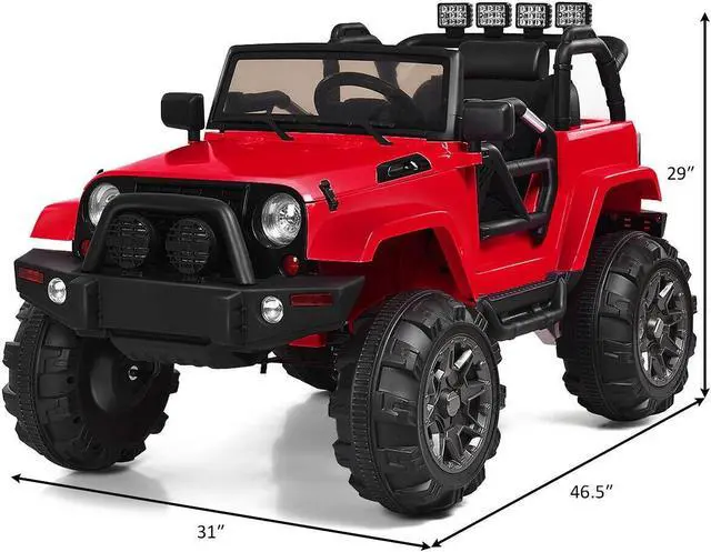 Alt view image 4 of 7 - SlickBlue 12V Kids Remote Control Riding Truck Car with LED Lights
